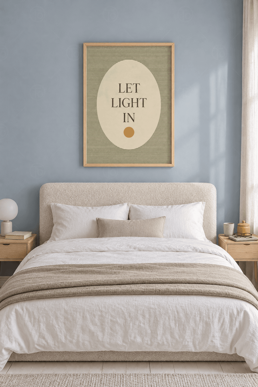 Let Light In — Yeşil Çizgili Oval Afiş