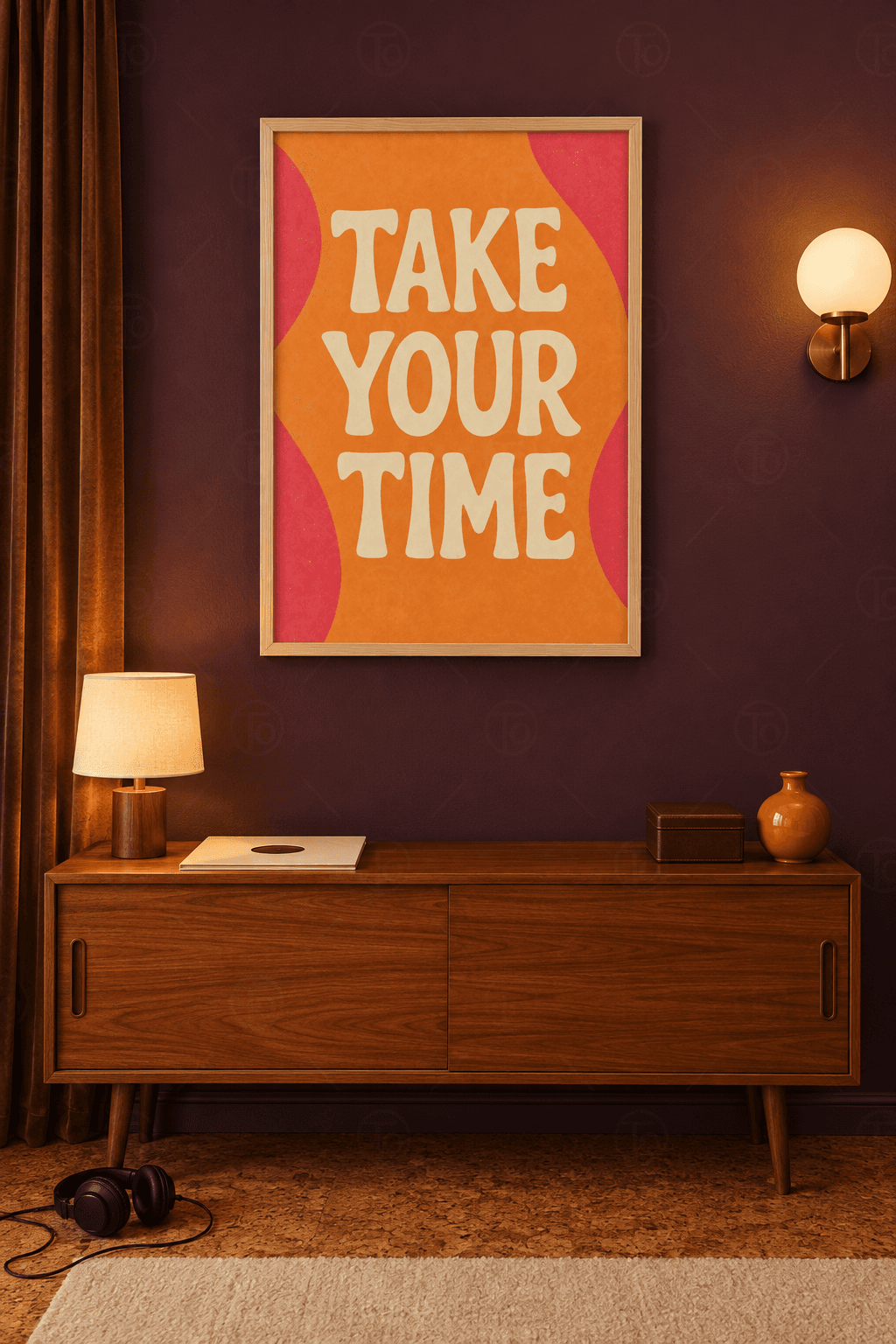Take Your Time — Turuncu Mercan Dalgalı Afiş