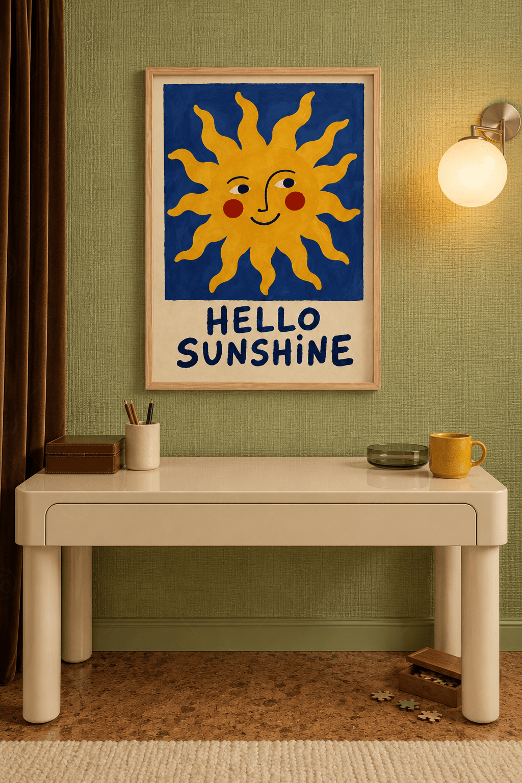 Hello Sunshine — Lacivert Zeminde Gülen Güneş