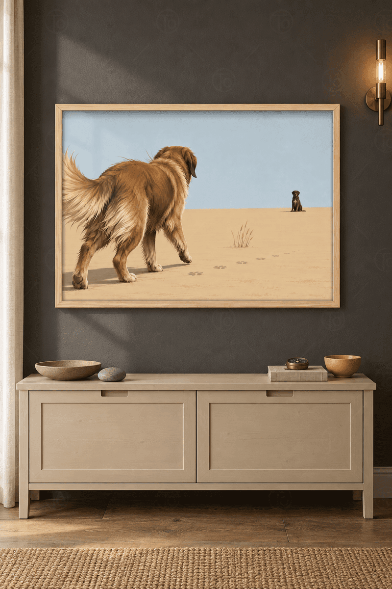 Kumsalda Karşılaşma — İki Köpek