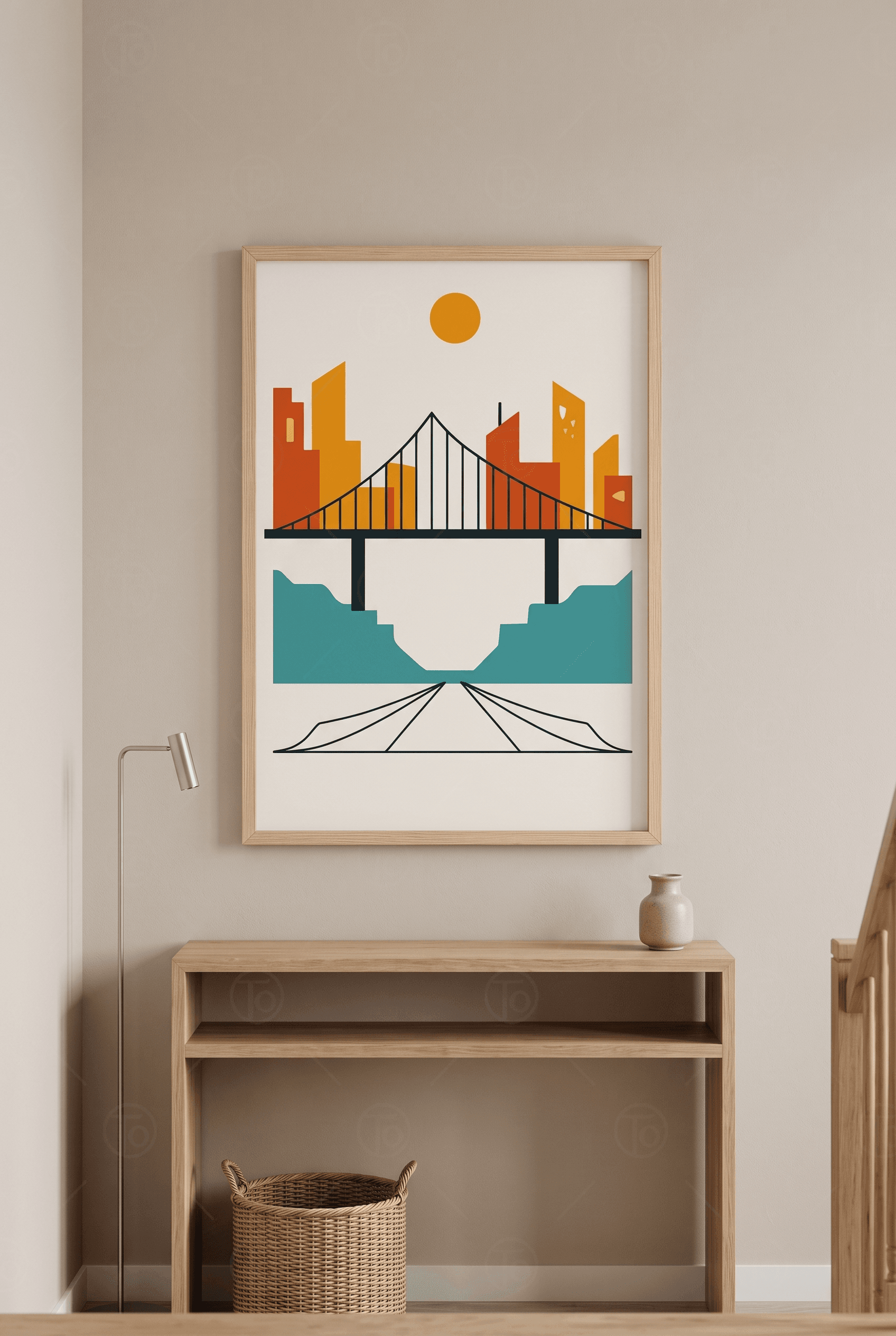 Güneşli Köprü — Grafik Şehir Manzarası