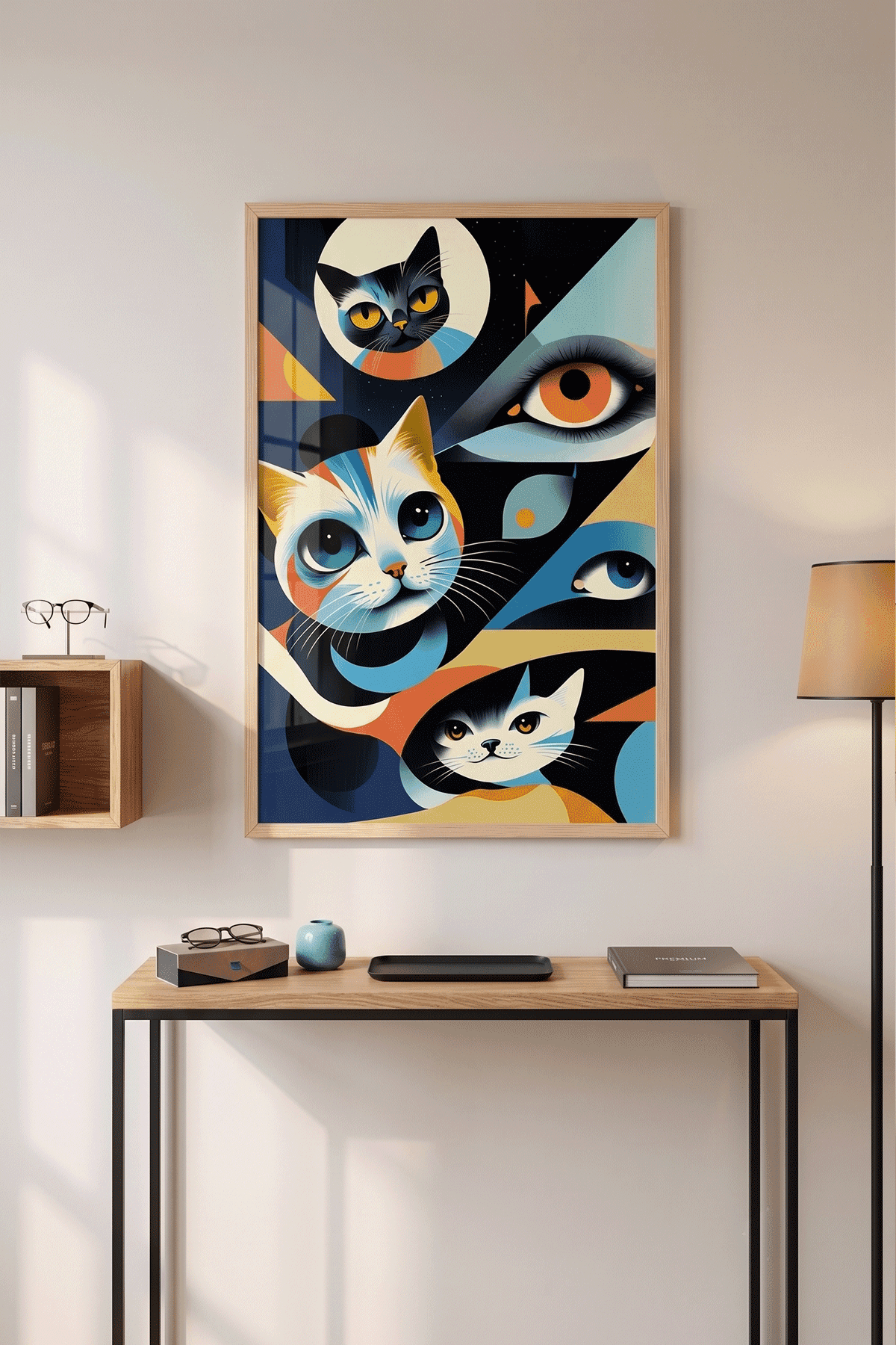 Kedi Rüyası — Geometrik Kedi Kolajı