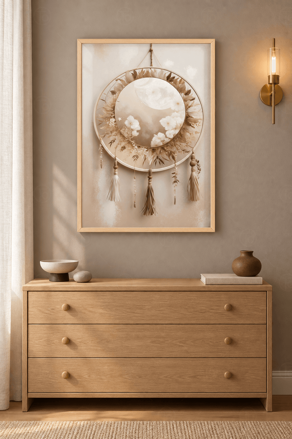 Makrome Çemberi — Çiçekli Boho Süs