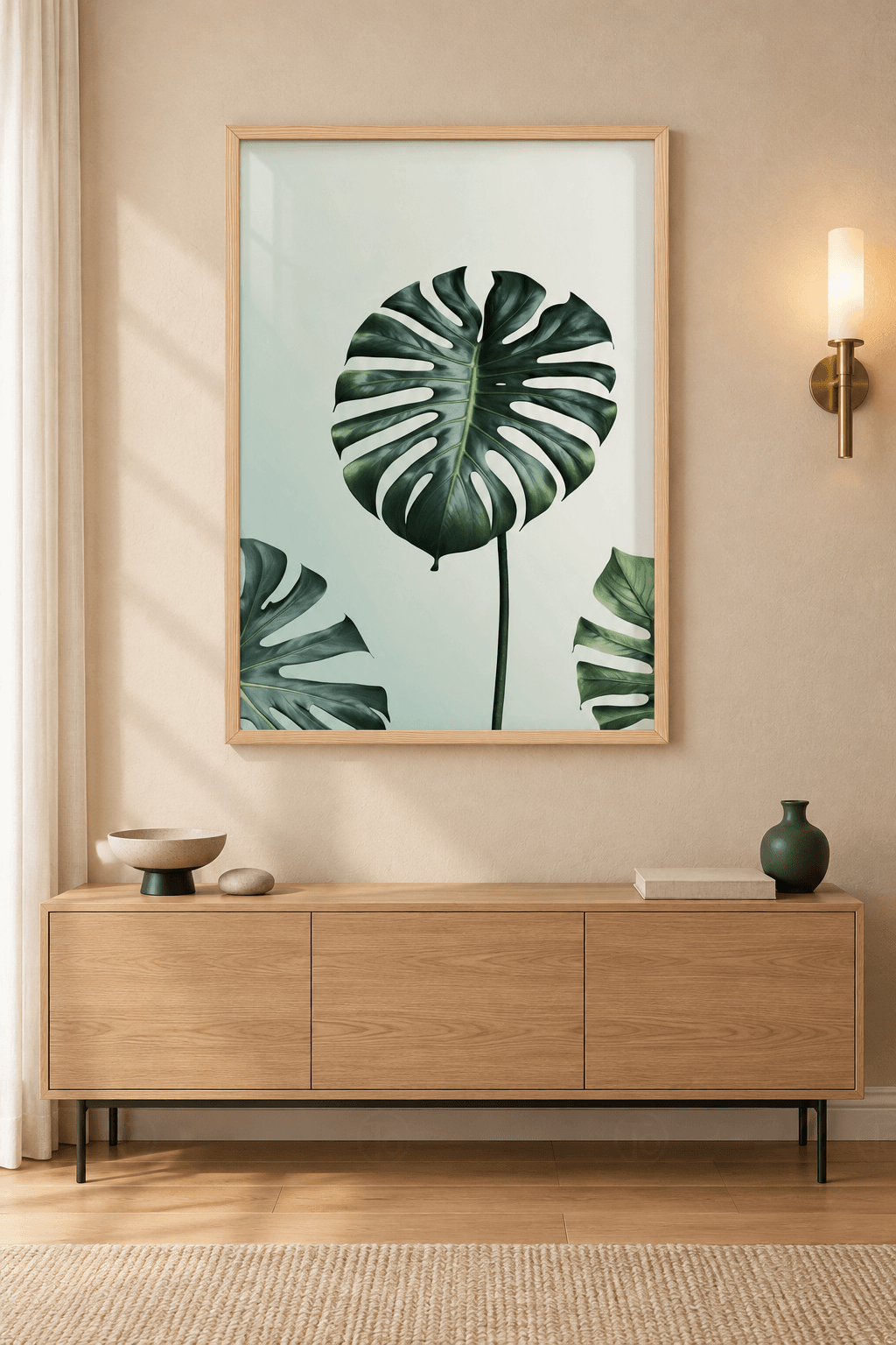 Monstera Yaprağı — Nane Zemin