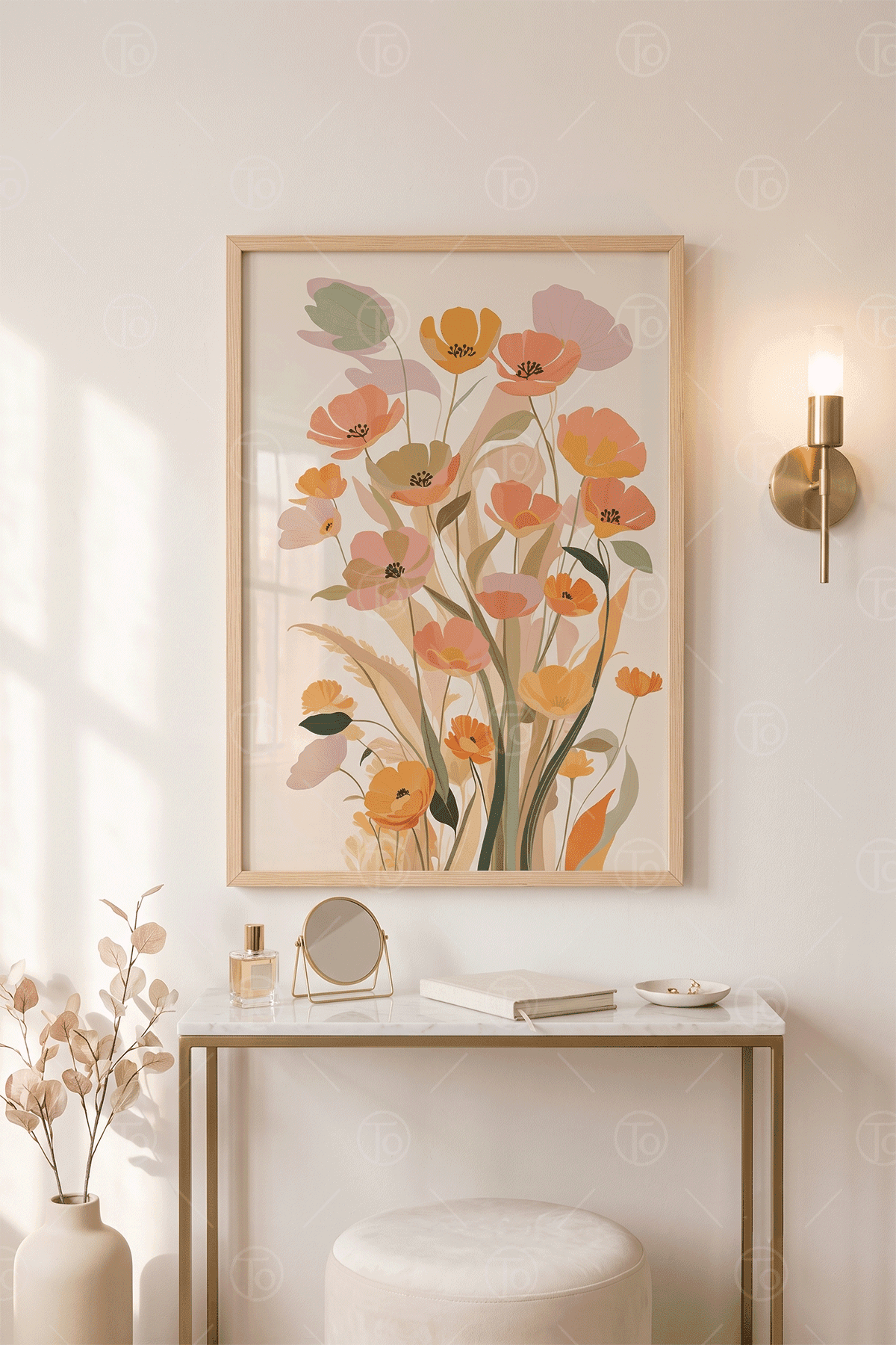 Pastel Bahçe — Retro Çiçek Buketi