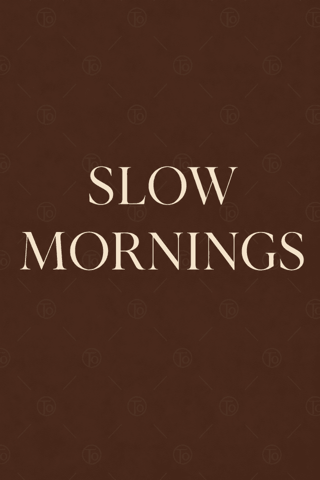 Slow Mornings — Kahverengi Zeminde Krem Yazı