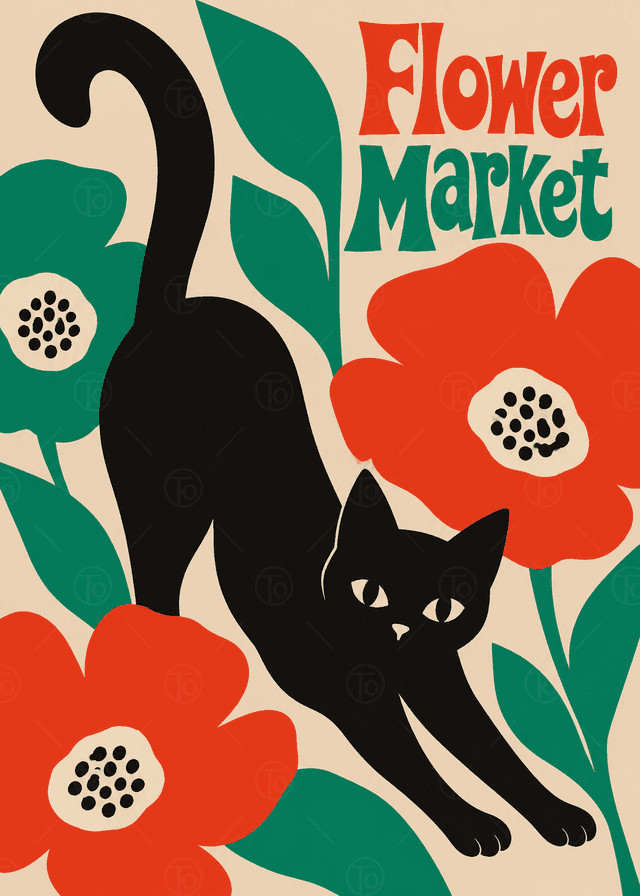 Gerinen Siyah Kedi — Flower Market