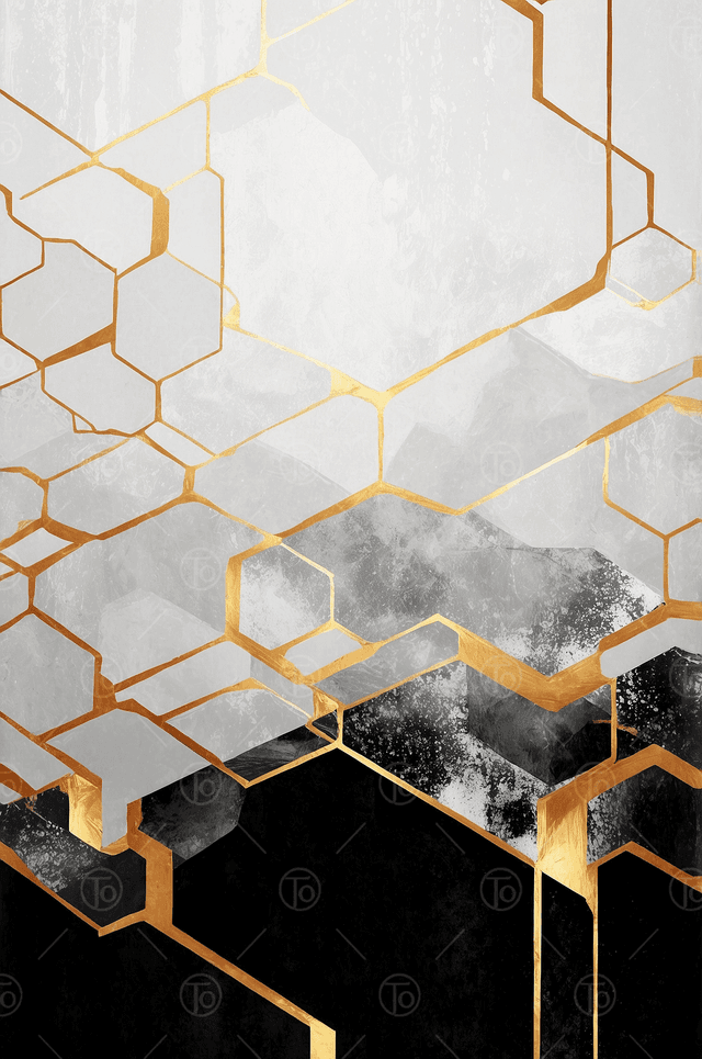 Kintsugi Işıltısı — Altın Mermer Geometri