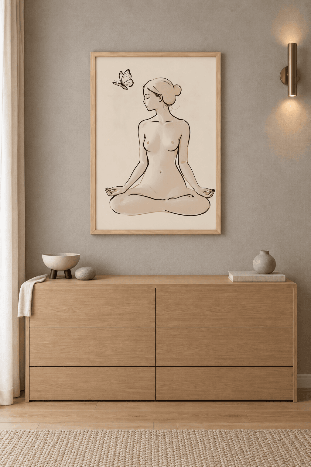 Meditasyon Yapan Kadın — Kelebek