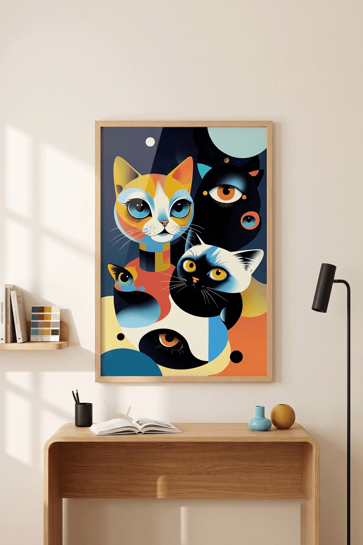 Meraklı Bakışlar — Modern Kedi Kolajı
