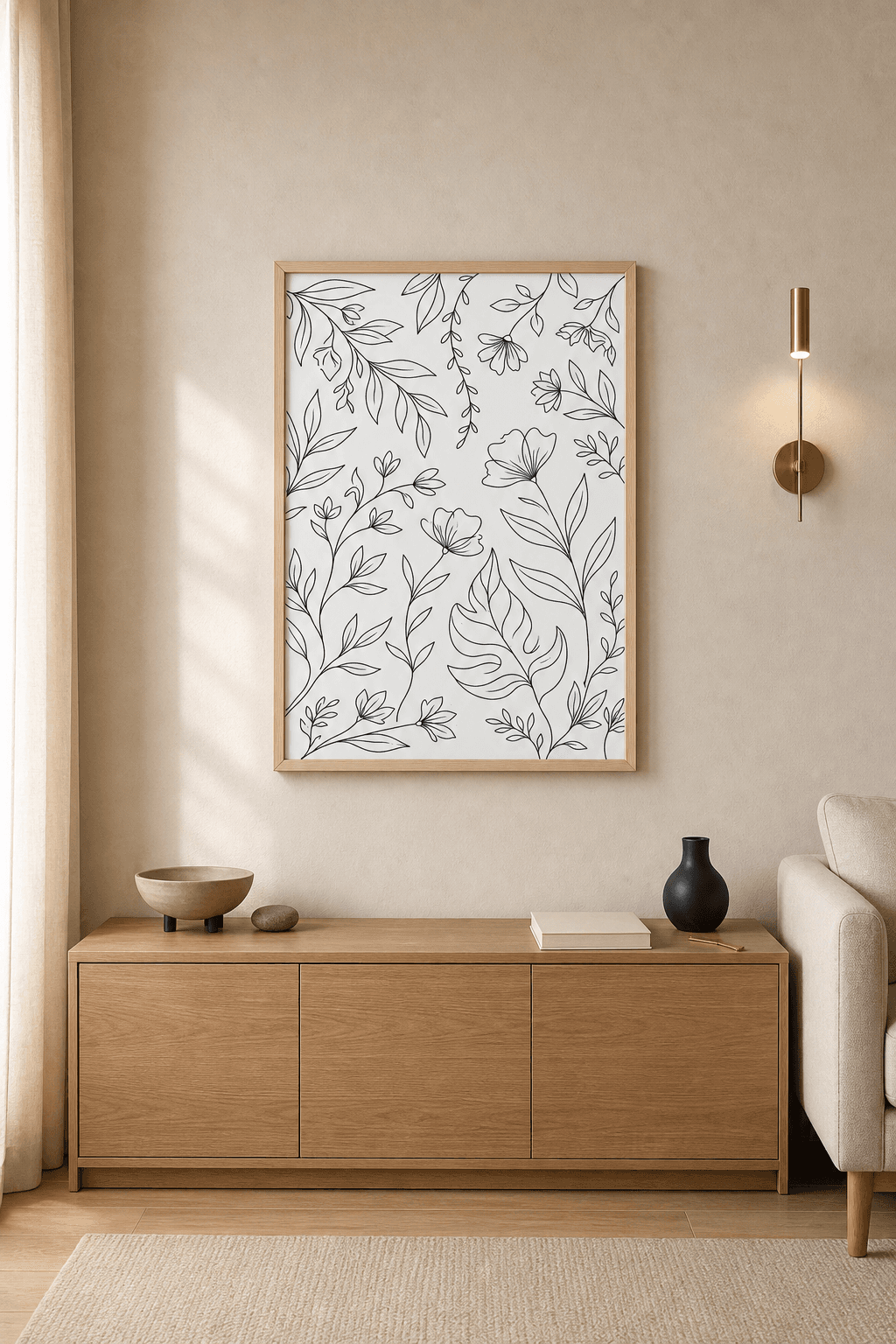 Çiçek Deseni — Tek Çizgi Botanik