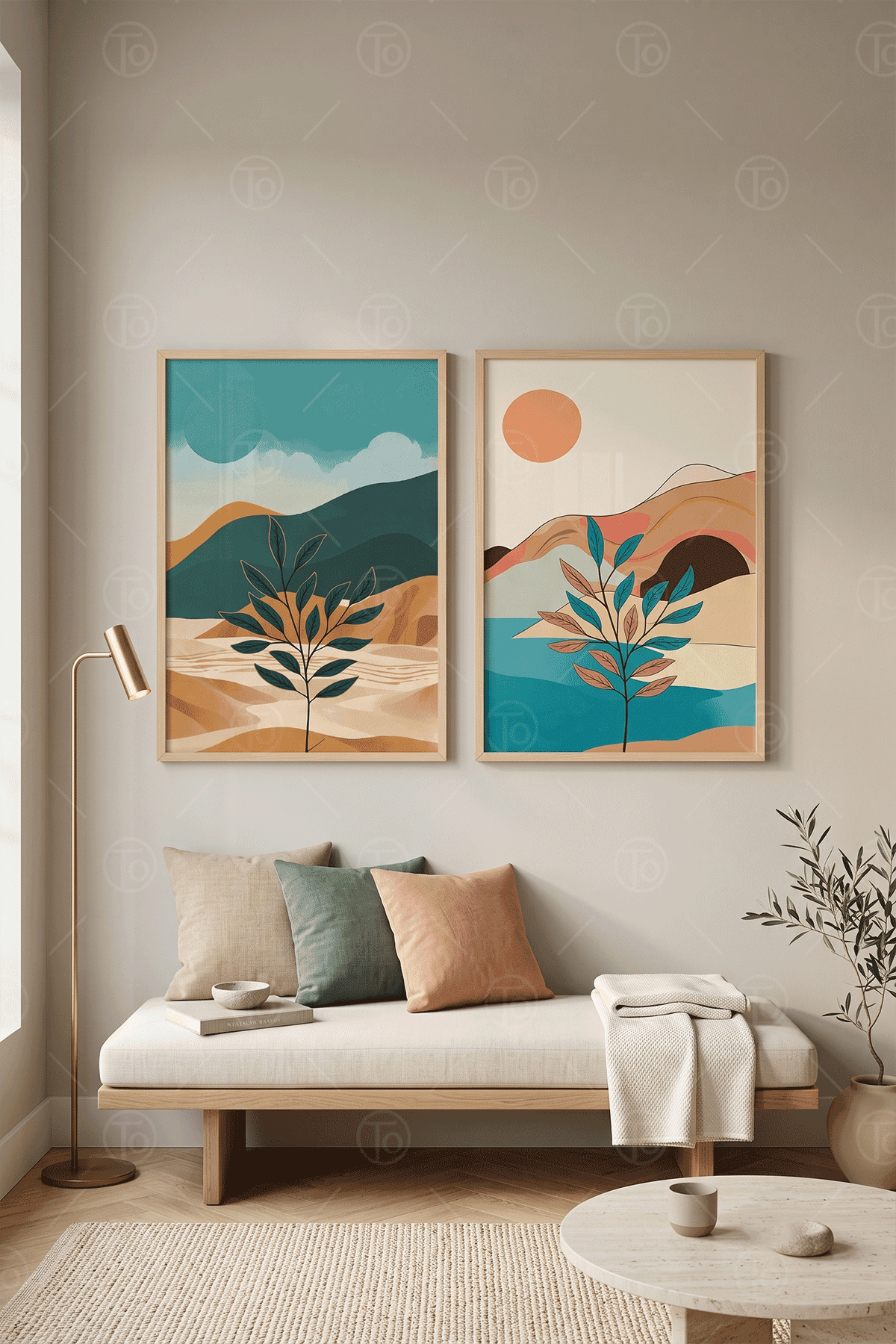 İki İklim — Pastel Manzara 2'li Tablo Seti